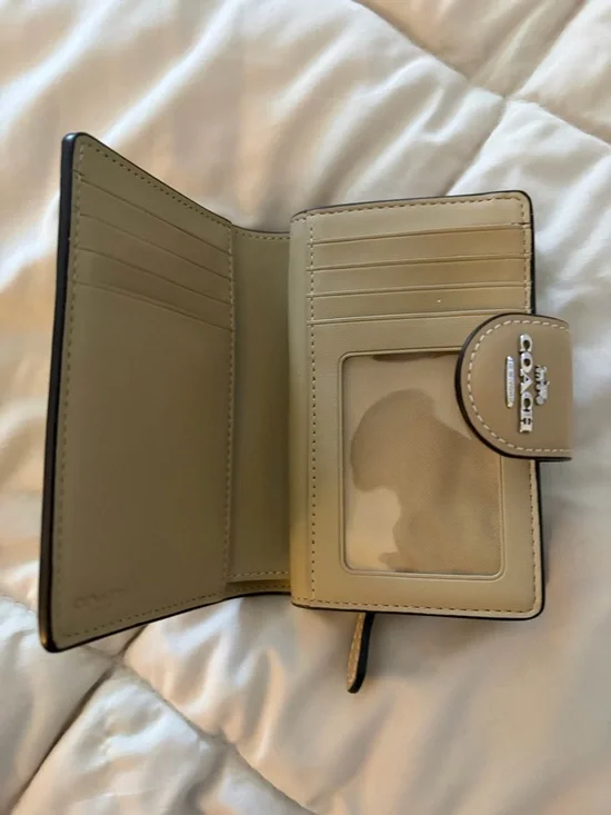 Coach Lemon Print Compact Wallet - Yellow & Tan - Picture 3 of 4